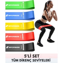 Sporsize %100 Lateks Direnç Bandı – Evde Spor Pilates Fitness – Bacak Kalça Squat Antrenmanı Loop Bant