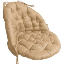 Wood Shut Bej Renk Makrome Salıncak Yastığı Minder Seti (Oturma+ Sırt Dayama)