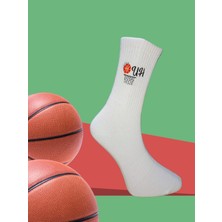 Stella Tasarım Kişiye Özel Beyaz ve Siyah Isim Veya Harf Nakışlı Hediyelik Yılbaşı, Damat, Gelin, Anneler ve Sevgililer Günü, Takım Logolu Çorap