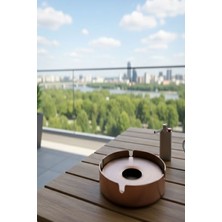 Rotanev Büyük Kapaklı Bakır Renk Küllük Skoç Renk Çok Kullanışlı Metal Küllük, Ağır Küllük Skoç