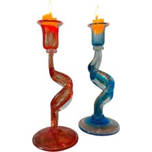 Uzman Ticaret Dekoratif Kıvrımlı Cam Mumluk