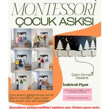 Ks Wood Premium Montessori Katmanlı Çocuk Odası Askılığı - Çam Ormanı Modeli Özgüven Destekleyici Özel Tasarım