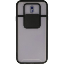 Buğz Samsung Galaxy J7 Pro / J730 Kılıf Palm Buzlu Kamera Sürgülü Silikon - Siyah