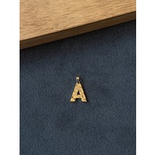 Aida Jewelss 14 Ayar Altın Kolye Ucu Füzyon 3 Boyutlu A Harfi Altın Kolye Ucu
