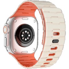 Apple Watch Ultra 49MM Wowen Kordon - Beyaz-Turuncu STEPLYA-48387