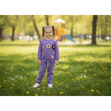 ruhaay Kız Çocuk Nakış Çiçek Detaylı Uzun Kollu Mevsimlik Alt Üst Takım