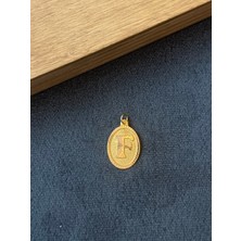 Aida Jewelss 14 Ayar Altın Kolye Ucu F Harfi Altın Kolye Ucu  Harfli Altın Kolye Ucu