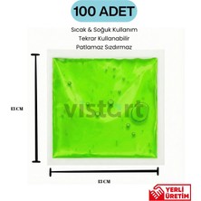 Vistart Sıcak Soğuk Jel Kompres Torbası – Yeniden Kullanılabilir Buz Torbası, Isıtılabilir Jel Ped, Kas ve Eklem, Spor Yaralanmaları, Ateş ve Şişlik Için Yeşil 100 Adet