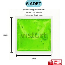 Vistart Sıcak Soğuk Jel Kompres Torbası – Yeniden Kullanılabilir Buz Torbası, Isıtılabilir Jel Ped, Kas ve Eklem, Spor Yaralanmaları, Ateş ve Şişlik Için Yeşil 5 Adet
