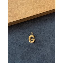 Aida Jewelss 14 Ayar Altın Kolye Ucu Füzyon 3 Boyutlu G Harfi Altın Kolye Ucu