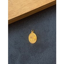 Aida Jewelss 14 Ayar Altın Kolye Ucu M Harfi Altın Kolye Ucu  Harfli Altın Kolye Ucu