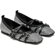 Dedos Kadın Taşlı Bantlı Babet Ayakkabı 2216