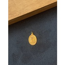 Aida Jewelss 14 Ayar Altın Kolye Ucu E Harfi Altın Kolye Ucu  Harfli Altın Kolye Ucu