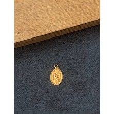 Aida Jewelss 14 Ayar Altın Kolye Ucu N Harfi Altın Kolye Ucu  Harfli Altın Kolye Ucu