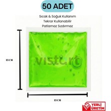 Vistart Sıcak Soğuk Jel Kompres Torbası – Yeniden Kullanılabilir Buz Torbası, Isıtılabilir Jel Ped, Kas ve Eklem, Spor Yaralanmaları, Ateş ve Şişlik Için Yeşil 50 Adet