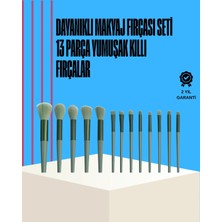 Tuncel Store Taşınabilir Ergonomik Yapılı 13 Adet Fiber Kıllı Yüz ve Göz Makyaj Fırçası Seti