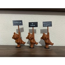 Miralux Dekoratif 3'lü Ayıcık Seti – Kahve Köşeleri / Sevimli Masa Üstü /sunum Alanı Aksesuarı/ Biblo