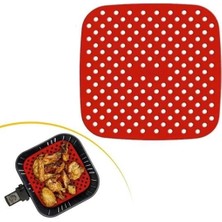 Eco Lounge Renkli Isıya Dayanıklı Yıkanılabilir Silikon Fırın ve Airfryer Kare Pişirme Matı 21,5 cm