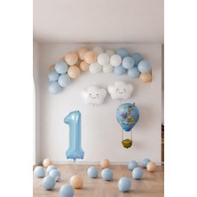 Patladı Gitti 1 Yaş Mavi Gökyüzü Doğum Günü Konsepti