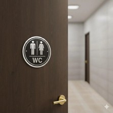 6. Pro Modern, Şık Erkek Kadın Wc Tabelası, Insan Figürlü Ahşap Wc (Otel, Lokanta Vb. Için Bay Wc)