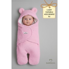 Babyden's 0-12 Ay Welsoft Peluş Bebek Dış Kundak ,uyku Tulumu ,ayıcık Kulaklı Içi %100 Pamuk Astarlı Battaniye