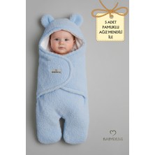 Babyden's 0-12 Ay Welsoft Peluş Bebek Dış Kundak ,uyku Tulumu ,ayıcık Kulaklı Içi %100 Pamuk Astarlı Battaniye