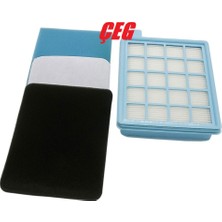 Philips Uyumlu Fc 8470 Powerpro Compact Süpürge Hepa Filtre Seti Çeg