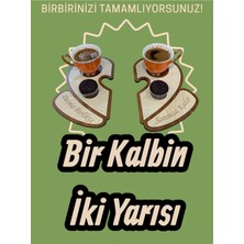 6. Pro Kalp Şekilli Kahve Sunum Tepsisi, Aşk Kahve Sunumluğu, Kahve Sunum Bardak Fincan Altlığı