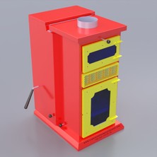 Kuzineli Şömine Tipi Pelet Sobası Sıcak Hava Üflemeli