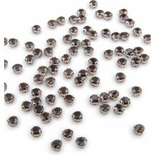 Serhat Aksesuar ve El İşçiliği Gümüş Kasalı Epoksi Dikme Koyu Kahve Beyoğlu Taşı SS40 - 7 Mmm (50 Adet)