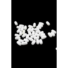 Serhat Aksesuar ve El İşçiliği 11X20 mm Silindir Şeklinde Beyaz Plastik Boncuk Takı Malzemesi 4 mm (10 Adet)