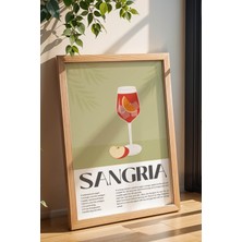 Sangria Temalı Renkli Çerçeveli Tablo | Modern Mutfak & Bar Duvar Dekoru | Kokteyl Serisi Poster
