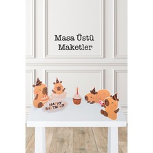 Pekshop Kapibara Ayaklı Pano Seti Doğum Günü Masa Üstü Panolar