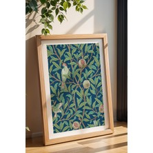 William Morris Bird And Pomegranate Desenli Çerçeveli Tablo Şık Vintage Dekor Viktorya Serisi