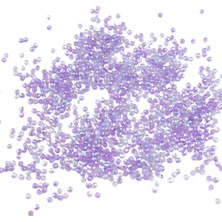 Serhat Aksesuar ve El İşçiliği Işıltılı Leylak Tonunda 3 mm Basık Plastik Boncuk Akseuar Takı Malzeme (25 Gr)