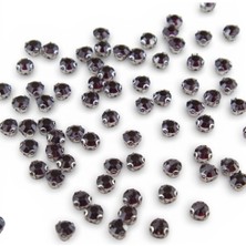 Serhat Aksesuar ve El İşçiliği Nikel Kasalı Epoksi Dikme Bordo Beyoğlu Taşı SS40 - 7 Mmm (50 Adet)