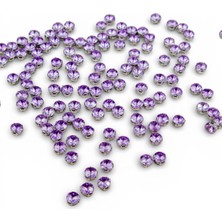 Serhat Aksesuar ve El İşçiliği Nikel Kasalı Epoksi Dikme Açık Mor Beyoğlu Taşı SS40 - 7 Mmm (50 Adet)