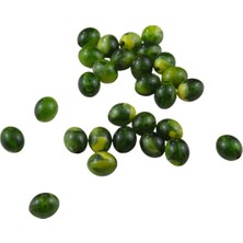 Serhat Aksesuar ve El İşçiliği Doğal Taş Görünümlü Oval 12X15 Akrilik Yeşil Kavun Içi Renkli Taş Boncuk (20 Adet)