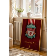 Liverpool Fc Logolu Premium Tasarım Çerçeveli Tablo - Anfield Efsanesi Futbol Duvar Dekoru