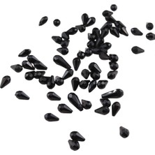 Serhat Aksesuar ve El İşçiliği Damla Siyah Içten Delikli 7X12 mm Akrilik Boncuk (25 gr 90 Adet)