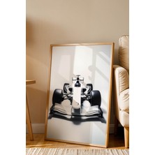 Lüks F1 Yarış Arabası Çerçeveli Tablo - Modern Minimalist Antrasit Formula 1 Duvar Dekoru