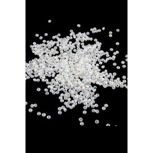 Serhat Aksesuar ve El İşçiliği Beyaz Şeffaf 4 mm Basık Boncuk Akseuar Takı Malzeme (25 Gr)