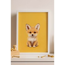 Sevimli Yavru Tilki Portresi Çerçeveli Tablo - Bebek ve Çocuk Odası Modern Hayvan Duvar Dekoru