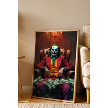 Joker Motivasyon Temalı Çerçeveli Tablo Finans ve Başarı Serisi Modern Ofis Duvar Dekoru