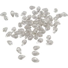Serhat Aksesuar ve El İşçiliği Akrilik Damla Boncuk 8X13 mm Şeffaf Boncuk (25 gr 60ADET)