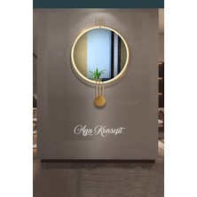Aga Konsept LED Li Amedi Ayna Gold Rengi Xl 60X85 cm Dekoratif Hol Koridor Duvar Salon Makyaj Aynası