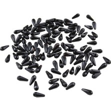 Serhat Aksesuar ve El İşçiliği Üstten Yandan Delikli 7X18 mm Dama Akrilik Siyah Boncuk (50 Adet)