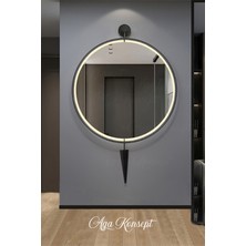 Aga Konsept Led'li Kazablanka Ayna Siyah 60 x 95CM Dekoratif Antre Duvar Salon Mutfak Banyo Ofis Makyaj Aynası