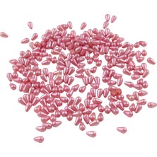 Serhat Aksesuar ve El İşçiliği Damla Inci 6X10 mm Şeker Pembe Boncuk (20 gr Ortalama 125 Adet)