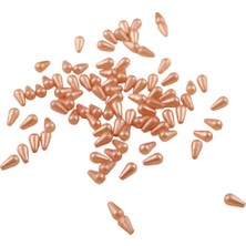 Serhat Aksesuar ve El İşçiliği Damla Inci 6X10 mm Somon Tonları Boncuk (20 gr Ortalama 125 Adet)